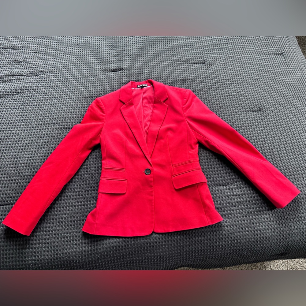 Express Red Blazer Vibrant Suit Jacket